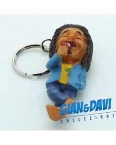 E.S.S.L. Ceramica Rasta Rastaman Marijuana Portachiavi - 9804 Uomo Blu in piedi