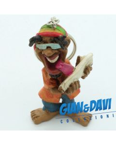 E.S.S.L. Ceramica Rasta Rastaman Marijuana Portachiavi - 9806 Uomo che rolla