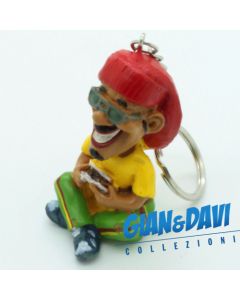 E.S.S.L. Ceramica Rasta Rastaman Marijuana Portachiavi - 9808 Uomo seduto che rolla