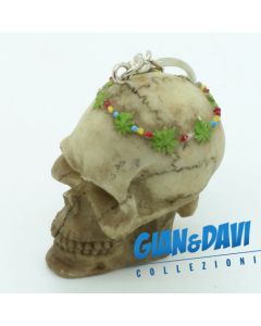 E.S.S.L. Ceramica Rasta Rastaman Marijuana Portachiavi - 9809 Teschio