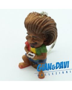 E.S.S.L. Ceramica Rasta Rastaman Marijuana Portachiavi - 9812 Capellone rolla