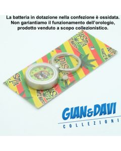 E.S.S.L. Rasta Rastaman Marijuana Portachiavi - 9816 Orologio Faccia