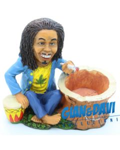 E.S.S.L. Soprammobili Ceramica Rasta Rastaman Marijuana - 1515 Posacenere con Uomo che fuma