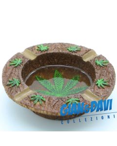 E.S.S.L. Soprammobili Ceramica Rasta Rastaman Marijuana - 2805 Portacenere Resinato foglia