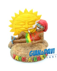 E.S.S.L. Soprammobili Ceramica Rasta Rastaman Marijuana - 5035 Posacenere Uomo con Sole