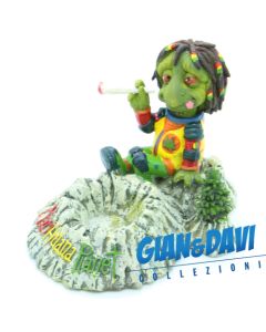 E.S.S.L. Soprammobili Ceramica Rasta Rastaman Marijuana - 5037 Posacenere con Alieno che fuma