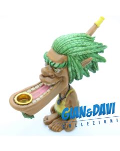 E.S.S.L. Soprammobili Ceramica Rasta Rastaman Marijuana - 5125 Pipa uomo con mascellone