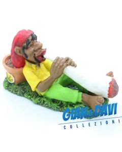 E.S.S.L. Soprammobili Ceramica Rasta Rastaman Marijuana - 5204 Uomo fuma sdraiato
