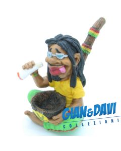 E.S.S.L. Soprammobili Ceramica Rasta Rastaman Marijuana - 5225 Pipa Uomo seduto