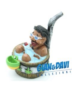 E.S.S.L. Soprammobili Ceramica Rasta Rastaman Marijuana - 5325 Pipa Uomo in Tinozza