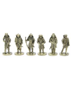 Ferrero Kinder Ü-Ei Soldatini Metallfiguren Samurai 1150 1600 - SAT 35mm Messing