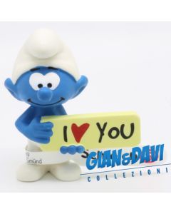 Schleich Puffi 2.0823 Puffo con Cartello