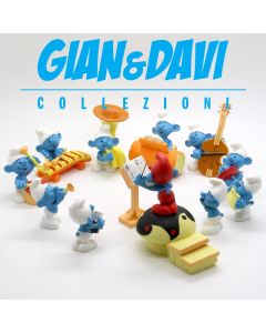 Orchestra Banda Musicale dei Puffi in Resina di produzione Vietnamita Rarissima