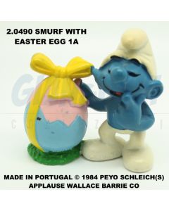 2.0490 20490 Smurf with easter egg Puffo con Uovo 1A