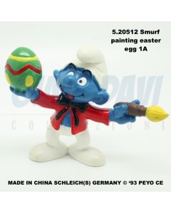 5.20512 520512 Samurf painting easter egg Smurf Puffo Pittore con Uovo 1A