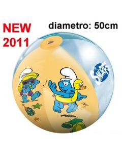 PALLA DA SPIAGGIA DEI PUFFI DIAMETRO 50CM