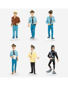 Tintin Figurines en Alliage Carte de Vœux 1972 46537-46542 Serie 12 Complete