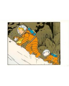 Tintin Moulinsart Postcard Double 15x10cm - 048 Marche Lune
