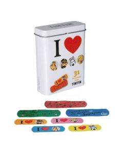 Tintin cartoleria 16020 White metal box with Tintin plasters 