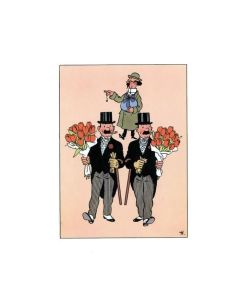 Tintin Moulinsart Double Postcard 16,5x12,5cm - E01 Mariage