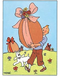 Tintin Moulinsart Double Postcard 16,5x12,5cm - E03 Œuf de Pâques