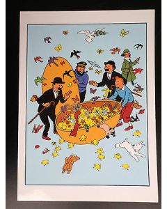 Tintin Moulinsart Double Postcard 16,5x12,5cm - E05 Surprise de Pâques