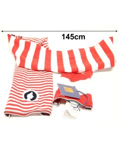 Tintin Striped Scarf 81-278-045-6A Marine Red White