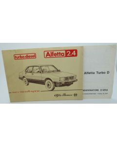 Libretto di Uso e Manutenzione Alfa Alfetta 2.4