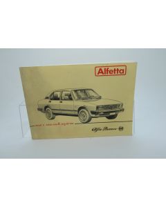 Libretto di Uso e Manutenzione Alfa Alfetta B
