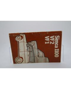 Libretto di Uso e Manutenzione Simca 1100 VF1 VF2