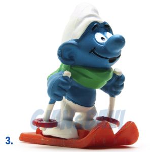 2.0091 20091 Skier Smurf Puffo Sciatore 3A