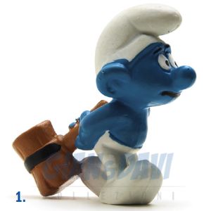 2.0096 20096 Sledgehammer Smurf Puffo con Martello dietro 1B