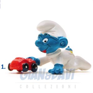 2.0215 20215 Baby with car Smurf Puffo Bimbo con Macchinina 1B