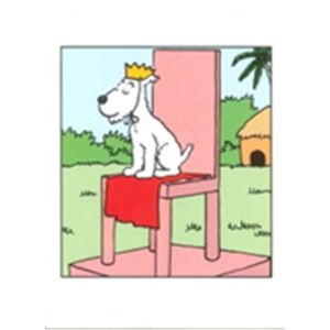 Tintin Moulinsart Double Postcard 16,5x12,5cm - 31027 Milou Trone