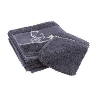 Tintin Linge de Maison 130331 Serviette + Gant Towel + Facecloth 50x100 Gris Acier