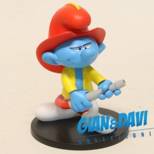 The Smurfs Blue Resin Puppy - 700116 Fireman Smurf