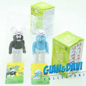 The Smurfs Medicom Toy Be@rbrick Serie 49 Coppia Normale e Nero
