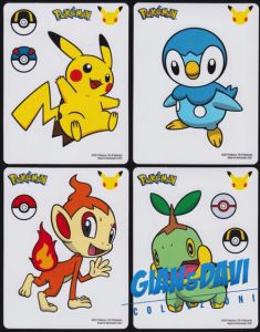 2021 Pokemon Mcdonald's 25th Anniversary Lotto 4 Adesivi C
