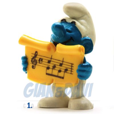 2.0038 20038 Singer  Smurf Puffo Cantante con Spartito 1A
