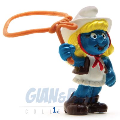 2.0147 20147 Cowgirl Smurfette Smurf Puffo Puffetta del West 1A