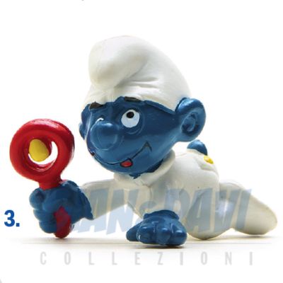 2.0179 20179 Baby White Smurf Puffo Bimbo Bianco 3A