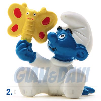 2.0218 20218 Baby with Butterfly Smurf Puffo Bimbo con Farfalla 2A 