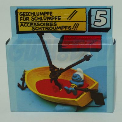 4.0070 40070 Playsat 5. Sail Boat Smurf Barca dei Puffi 1A + BOX 1