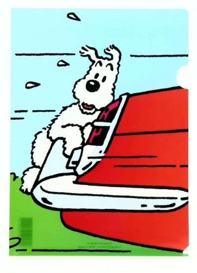 Tintin Cartoleria 15103 Plastic Sleeves - A4 Snowy hooked to car trunk