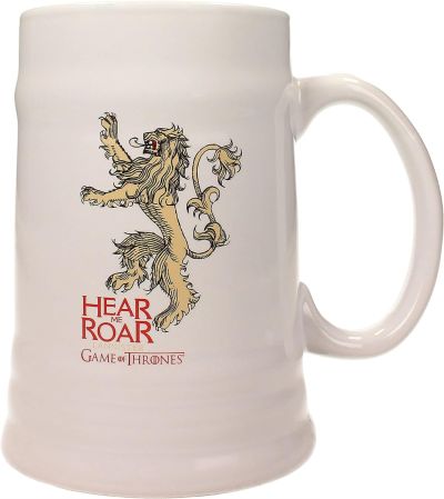 Sd Toys Merchandising Stein Boccale GOT Game of Thrones Hear me Roar Lannister White