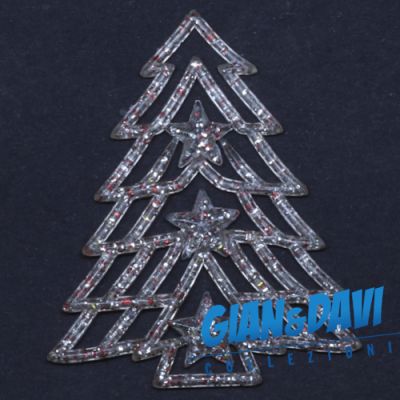 MB-GD-N86 Albero Trasparente Glitter Rossi
