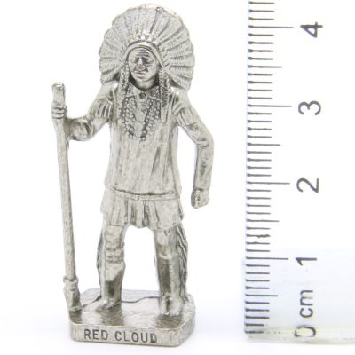 Ü-Ei Soldatini Metallfiguren Beruhmte Indianer-Hauptlinge 03 Red Cloud Chrome Dark