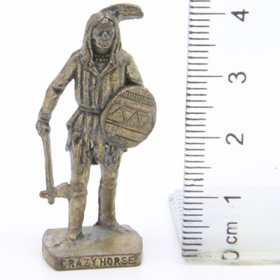 Ü-Ei Soldatini Metallfiguren Beruhmte Indianer-Hauptlinge 04 Crazy Horse Altsilber