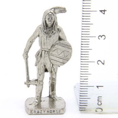 Ü-Ei Soldatini Metallfiguren Beruhmte Indianer-Hauptlinge 04 Crazy Horse ChromeDark