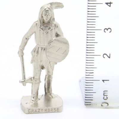 Ü-Ei Soldatini Metallfiguren Beruhmte Indianer-Hauptlinge 04 Crazy Horse Chrome Light